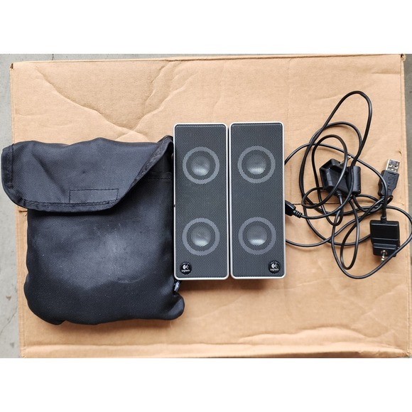 Logitech V10 Notebook Speakers (Black/Silver) - Picture 1 of 4